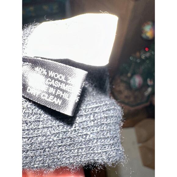 VINTAGE PORTOLANO BLACK SLEEVED CASHMERE WOOL CAPE CARDIGAN WRAP - Picture 6 of 6